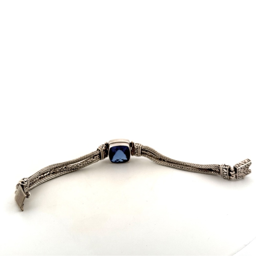 SARDA 925 Sterling Silver lab created Sapphire bracelet 28g - Picture 15 of 15